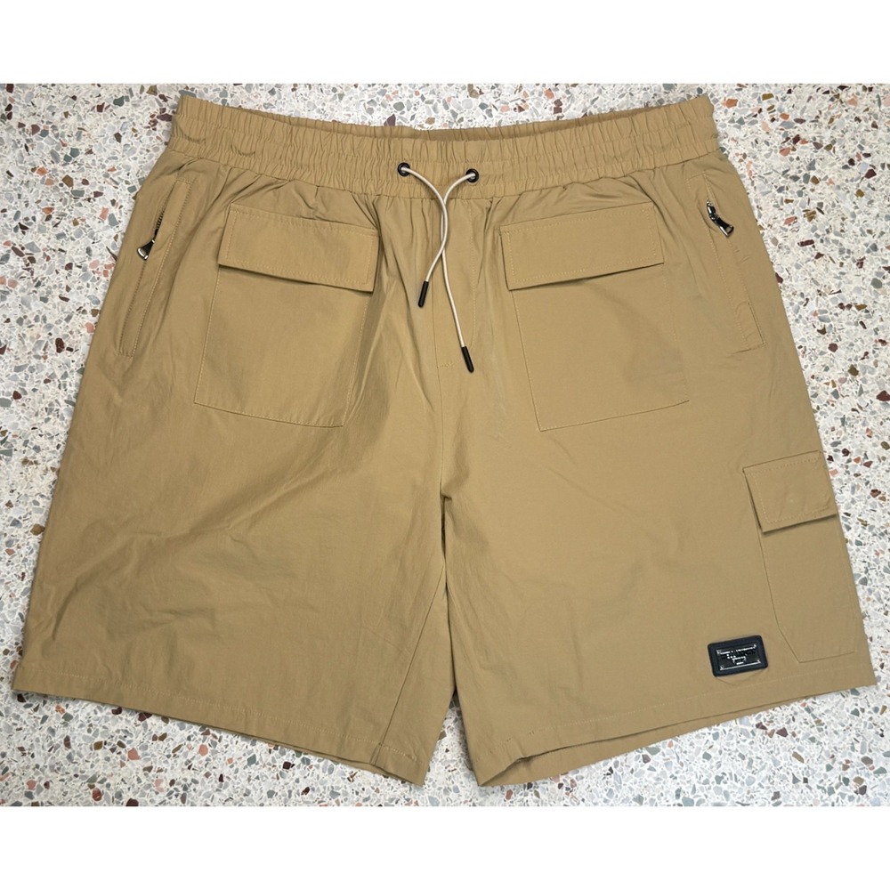 Well Known Studios Men's Drawstring Waist Multi Pockets Brown‎ Shorts Size XXL
